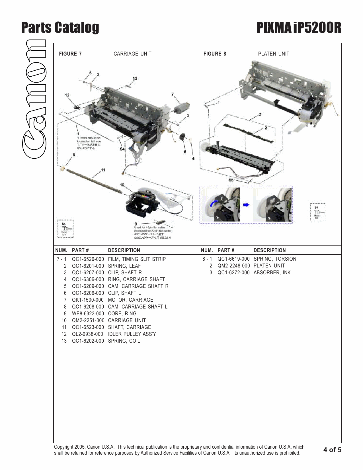 Canon PIXMA iP5200R Parts Catalog-5